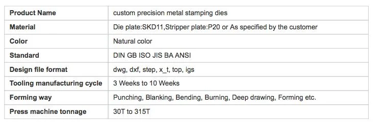 Die for Sheet Metal Stamping &amp; Forming