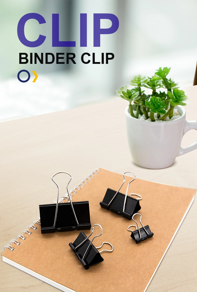 41mm Big Size Promotion Black Metal Binder Clips for Office